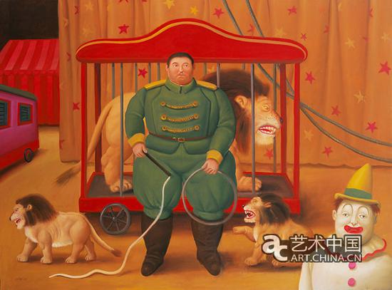 训练员与幼师(2007),布面油画